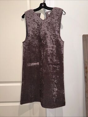 Vibe Velvet  Mauve Sequin Shift Dress for Girls